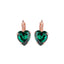 Mariana Heart Earrings Emerald on Gold