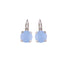 Mariana light blue earrings with silver hooks on a white background