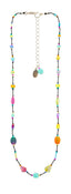 Firefly Delicate Silk Thread Station Necklace Multicolor