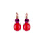 Mariana Double Drop Earrings Fuchsia/Red on Rose Gold