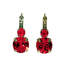 Mariana Double Drop Earrings in Bright Red on Rhodium
