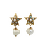 Mariana Star Earring Clear/Pearl on Gold POST