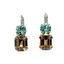 Mariana Large Round Emerald Dangle Mint/Amber on Rhodium