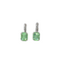Mariana New Emerald Cut Earring Light Green on Rhodium