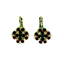 Mariana Quatrefoil Cluster Earrings Deep Red/Green on Rhodium
