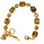 Mariana Emerald Cut and Round Bracelet Bourbon and Brass on Gold