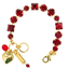 Mariana Bracelet Square, Oval, Circle Deep Red on Gold