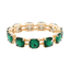 Cushion Cut Glass Stretch Bracelet Christmas Green