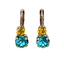Mariana Double Drop Earrings Yellow/Aqua on Rhodium