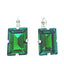 Large Mariana Earring Emerald Cut Earrings Emerald Green on Rhodium