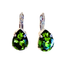 Mariana Earrings Teardrop Kelly Green on Rhodium