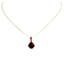 Mariana Simple Round Necklace Deep Red on Rhodium
