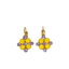 Mariana Diamond Shaped Cluster Earrings in Lavender/Yellow on Gold