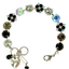 Mariana Quatrefoil Cluster Bracelet Obsidian Shores on Rhodium