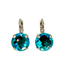 Mariana Earring Large Faceted Bright Aqua Blue on Rhodium