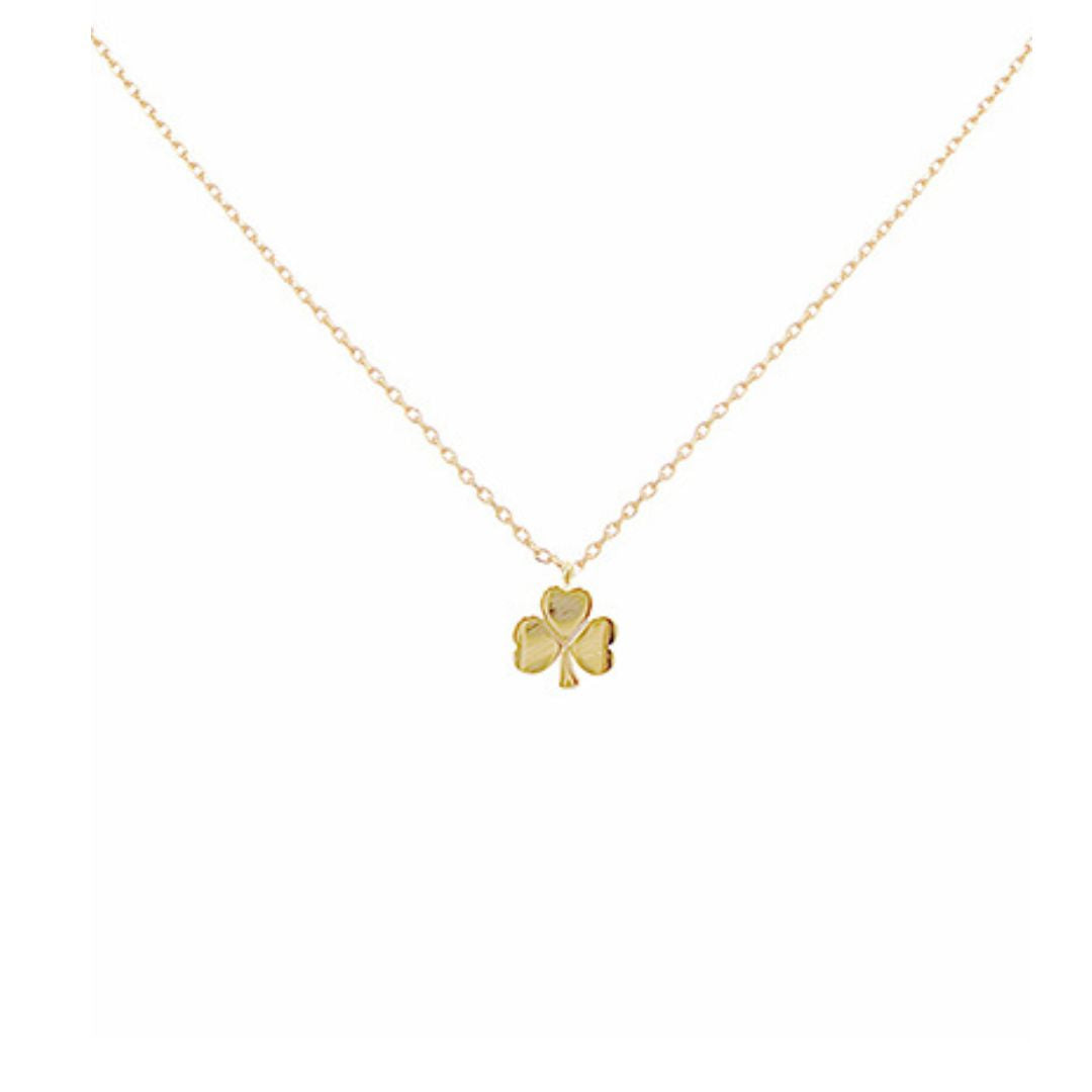 Tiny Gold Four Leaf Clover Necklace
