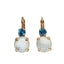 Mariana Double Drop Earrings Mineral Aegean Coast on Rose Gold