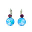 Mariana Medium Rivoli Soccer Double Drop Earrings on Rhodium