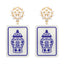 Mahjong Pearl Cluster Earring-Blue Jar