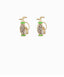 Crystal and Enamel Golf Bag Stud Earrings Green