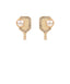 Crystal/Pearl Pickleball Post Earrings On Gold