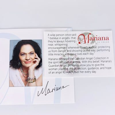 Mariana Guardian Angel Birthstone Necklace - October on Rhodium