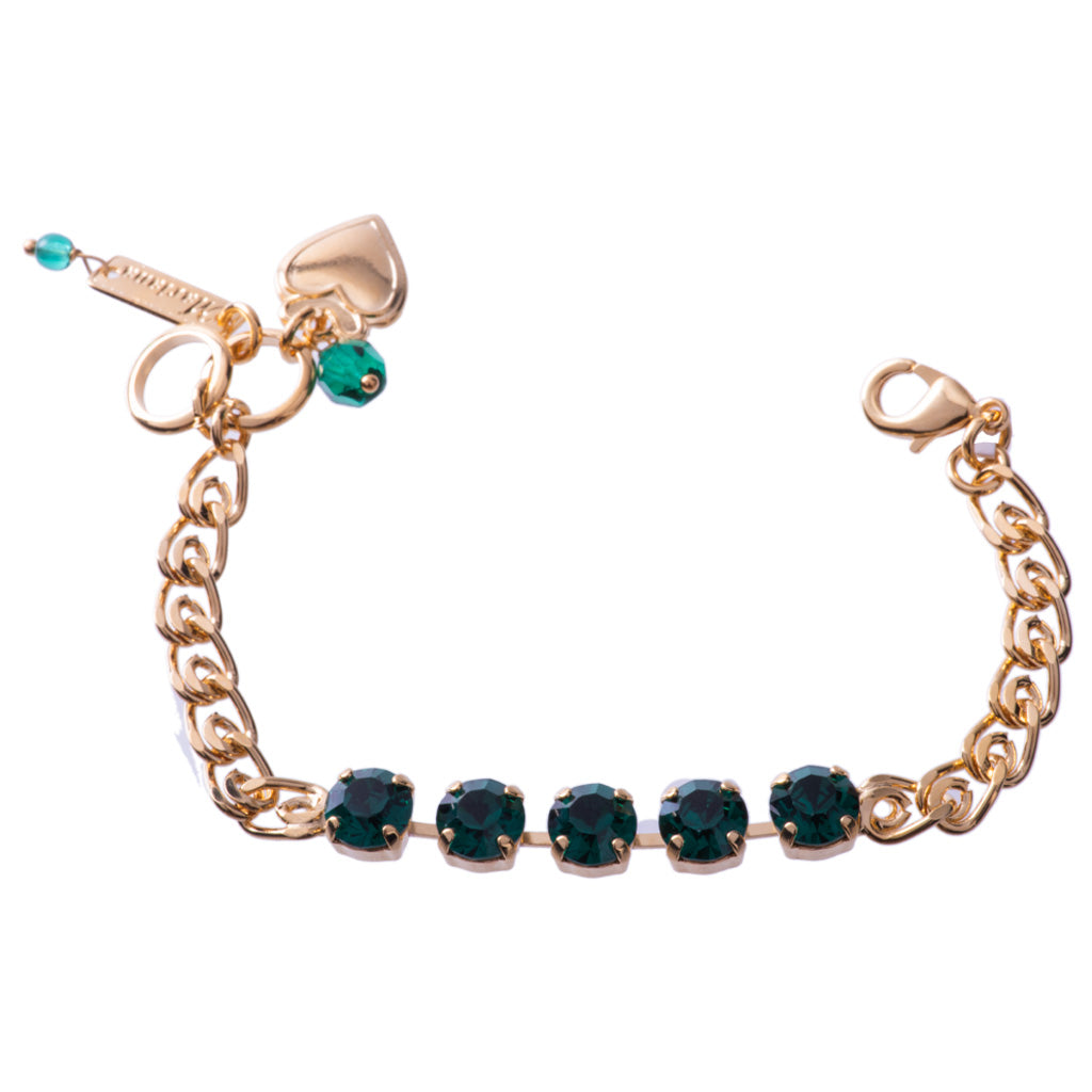 Mariana Chain Bracelet Emerald Green on Gold