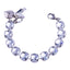 Mariana Medium Plain Faceted Bracelet in Clear on Silver