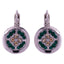Mariana Embellished Disk Earrings in Emerald/Champagne on Rhodium