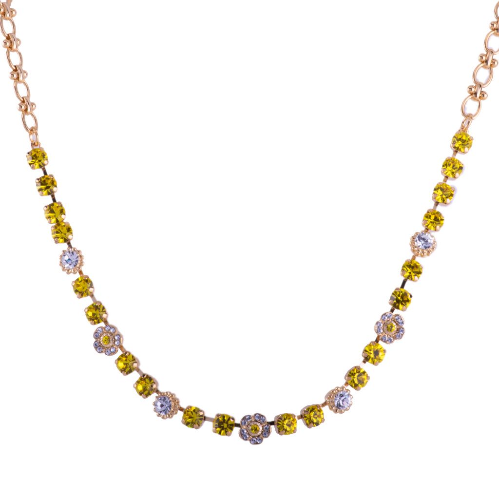 Mariana Petite Flower Necklace Fields of Gold on Gold