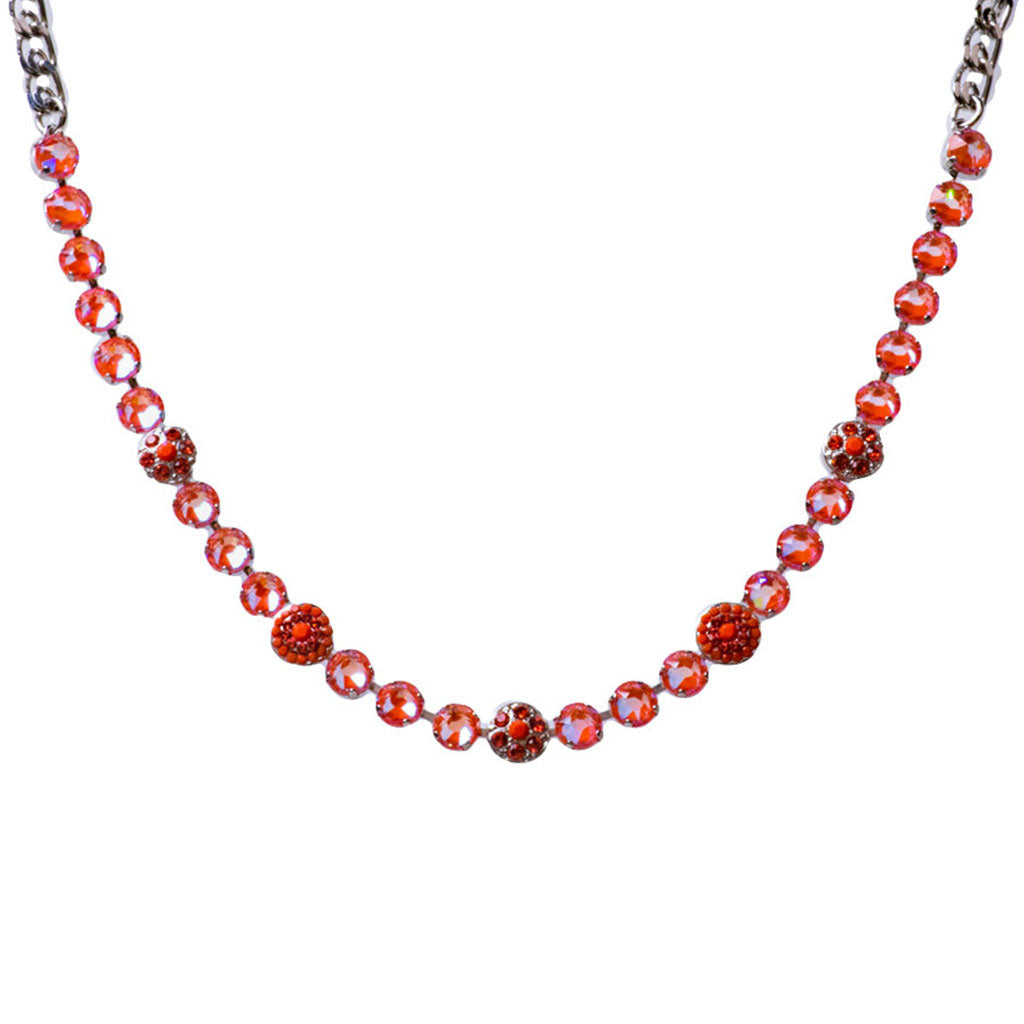 Mariana Pave Necklace Sunkissed Flame on Rhodium