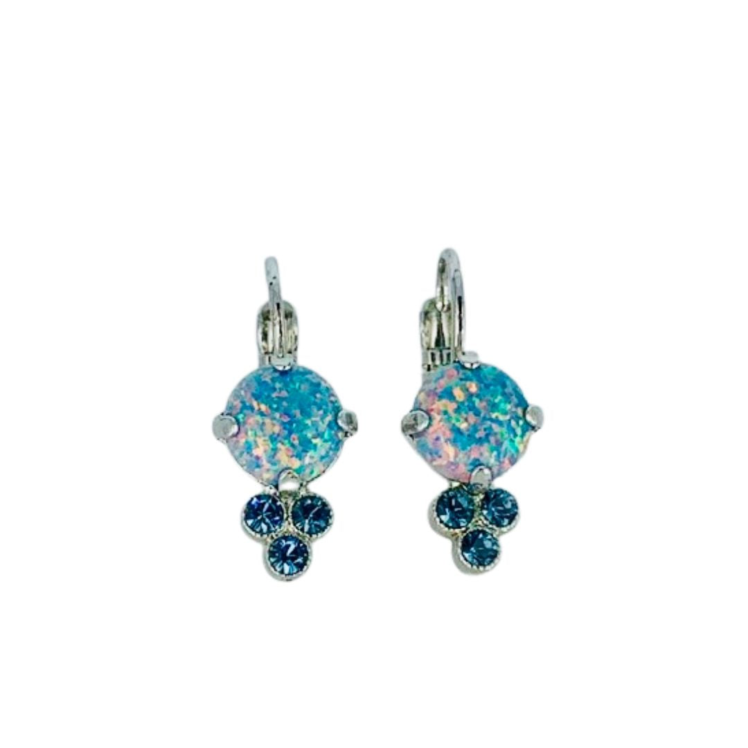 Mariana Earrings in Reconstituted Opal/ Blue on Rhodium
