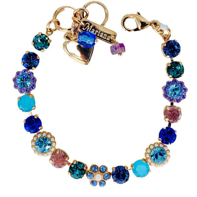 Mariana Bracelet Small Flower Electric Blue on Rose Gold