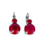 Mariana Double Drop Earrings in Faceted Matte Red on Rhodium