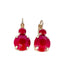 Mariana Double Drop Earrings in Faceted Matte Red on Rose Gold
