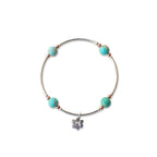Blessing Bracelet 8MM Jasper Beads With Paw Charm on Sterling Bars-Pet Bracelet