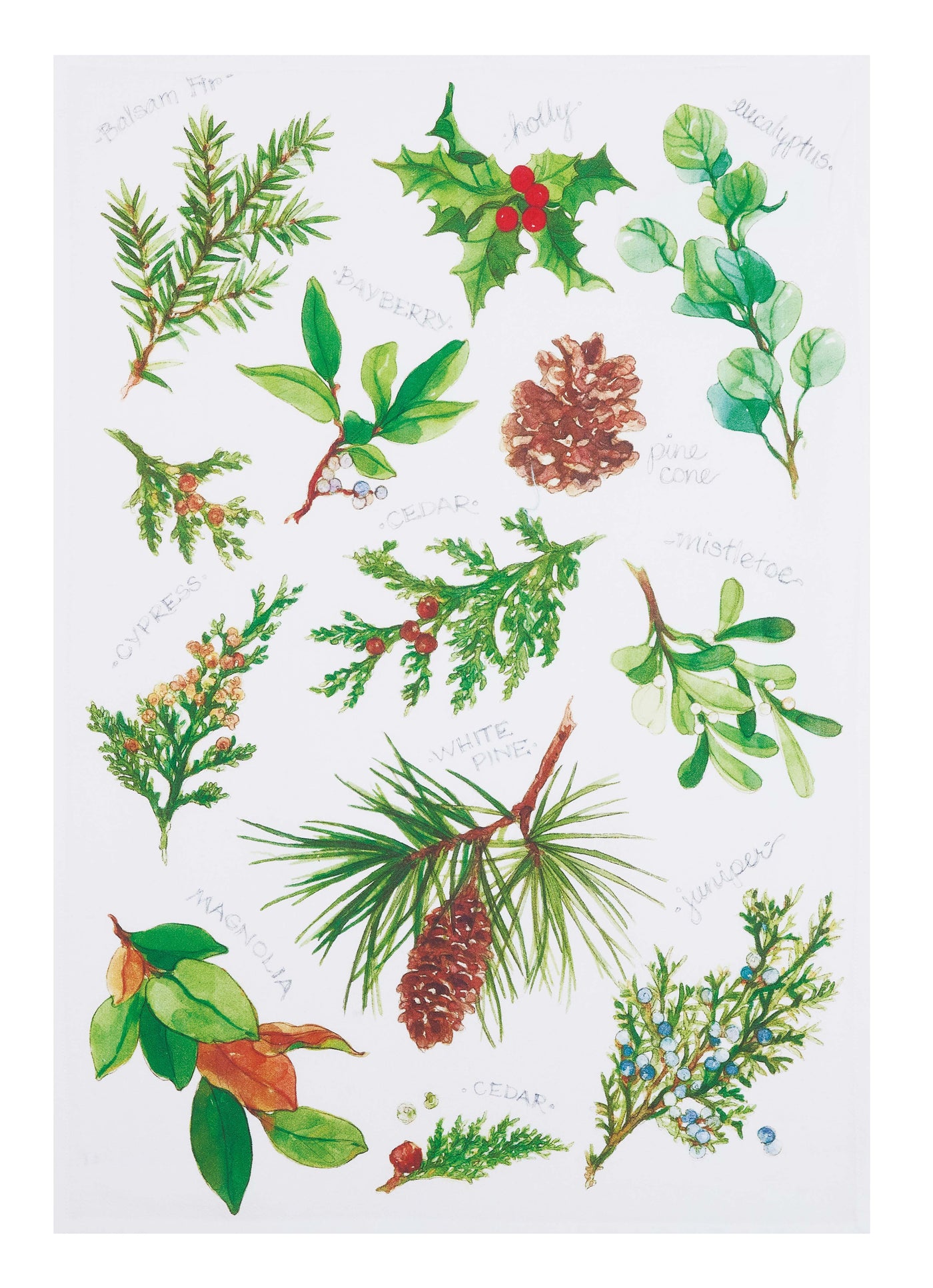 Winter Foliage Tea Towel