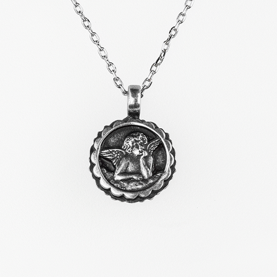 Mariana Guardian Angel Necklace in Lady in Red on Rhodium