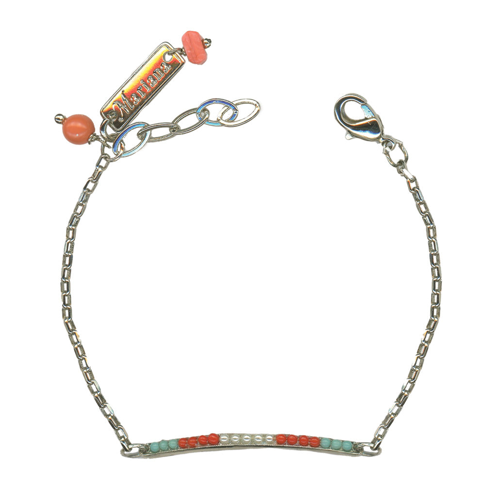 Mariana Slender Bar Bracelet in Keep Current on Rhodium