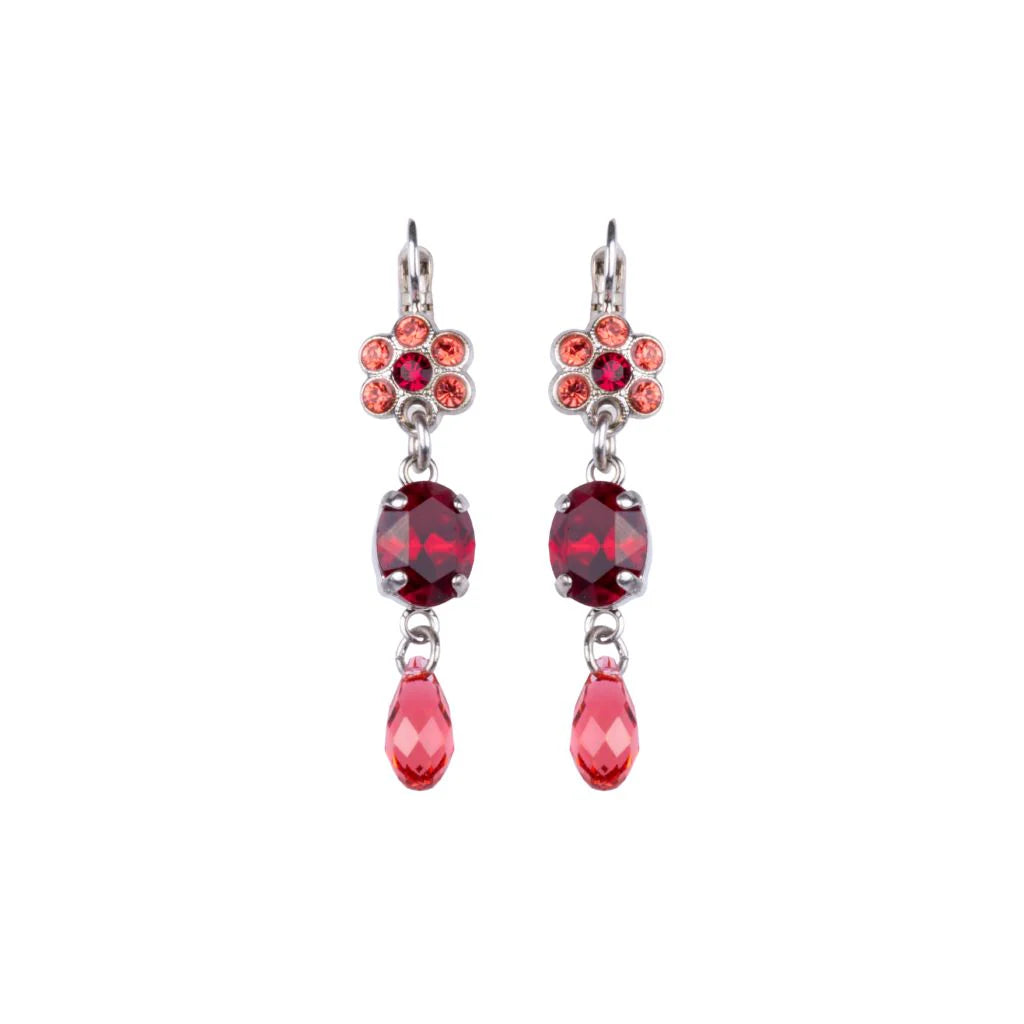 Mariana Flower With Oval and Dangle Firefly on rhodium