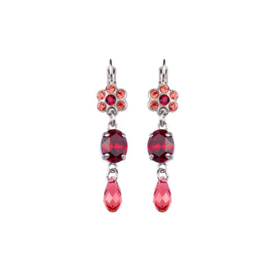 Mariana Flower With Oval and Dangle Firefly on rhodium