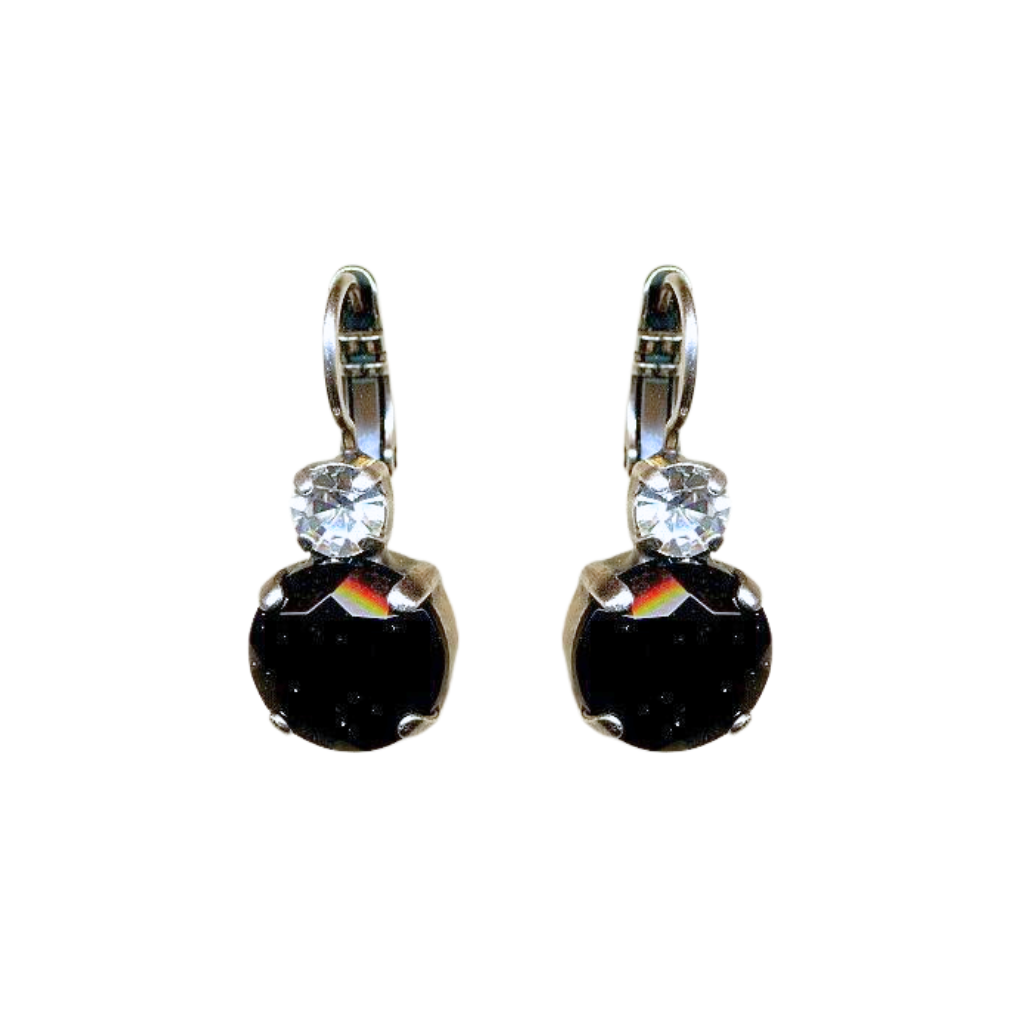 Mariana Double Drop Earrings in Checkmate on Rhodium Main image