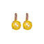 Mariana Single Stone Earrings With Fancy Bale Yellow on Gold
