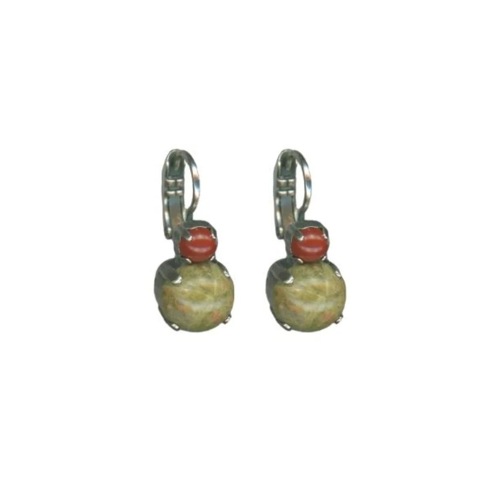 Mariana Double Drop Earring Mineral Evergreen on Silver