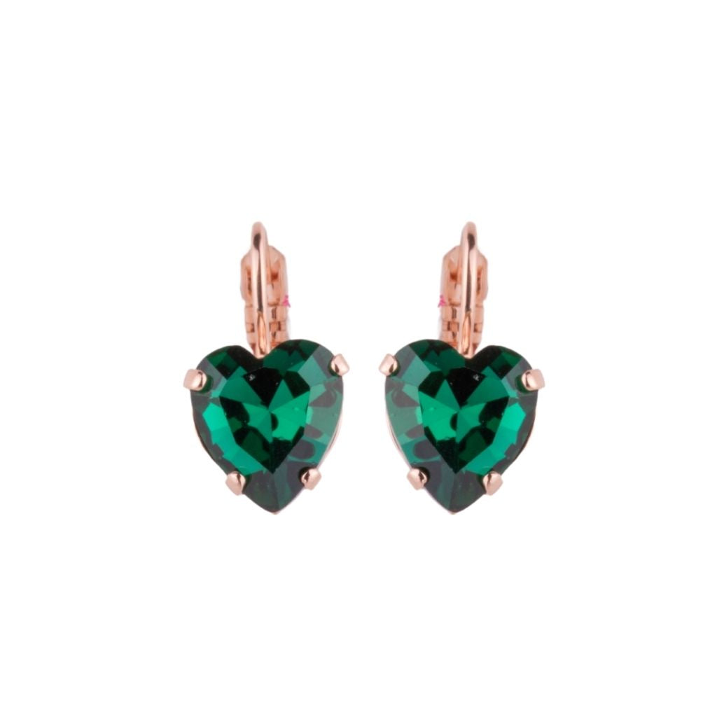 Mariana Heart  Earrings Emerald on Gold Main image