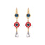 Mariana  Delicate Dangle Earrings RWB on Gold