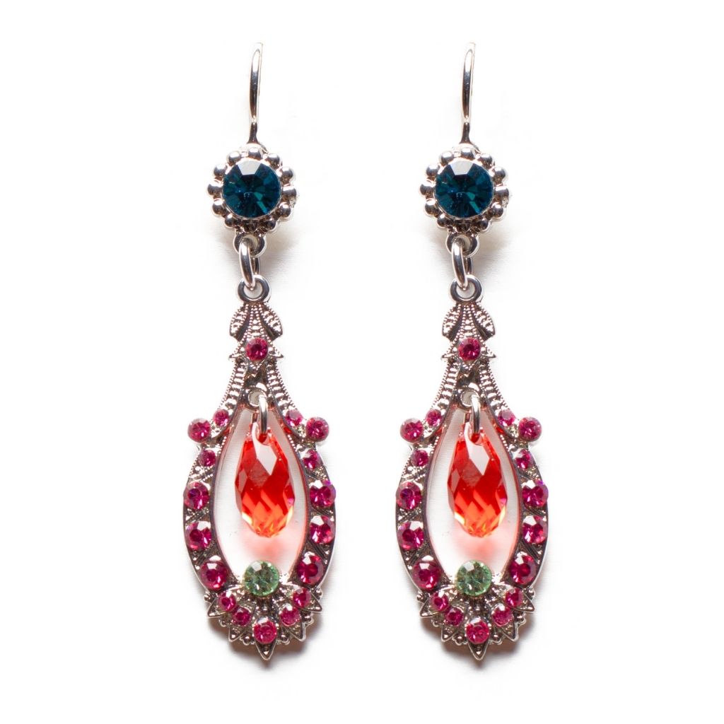 Mariana  Lavalier Earrings in Coral Cove on Rhodium