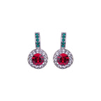 Mariana Fancy Halo Earrings Holly on Rhodium