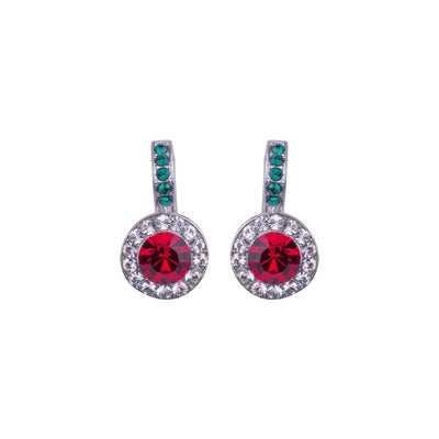 Mariana Fancy Halo Earrings Holly on Rhodium