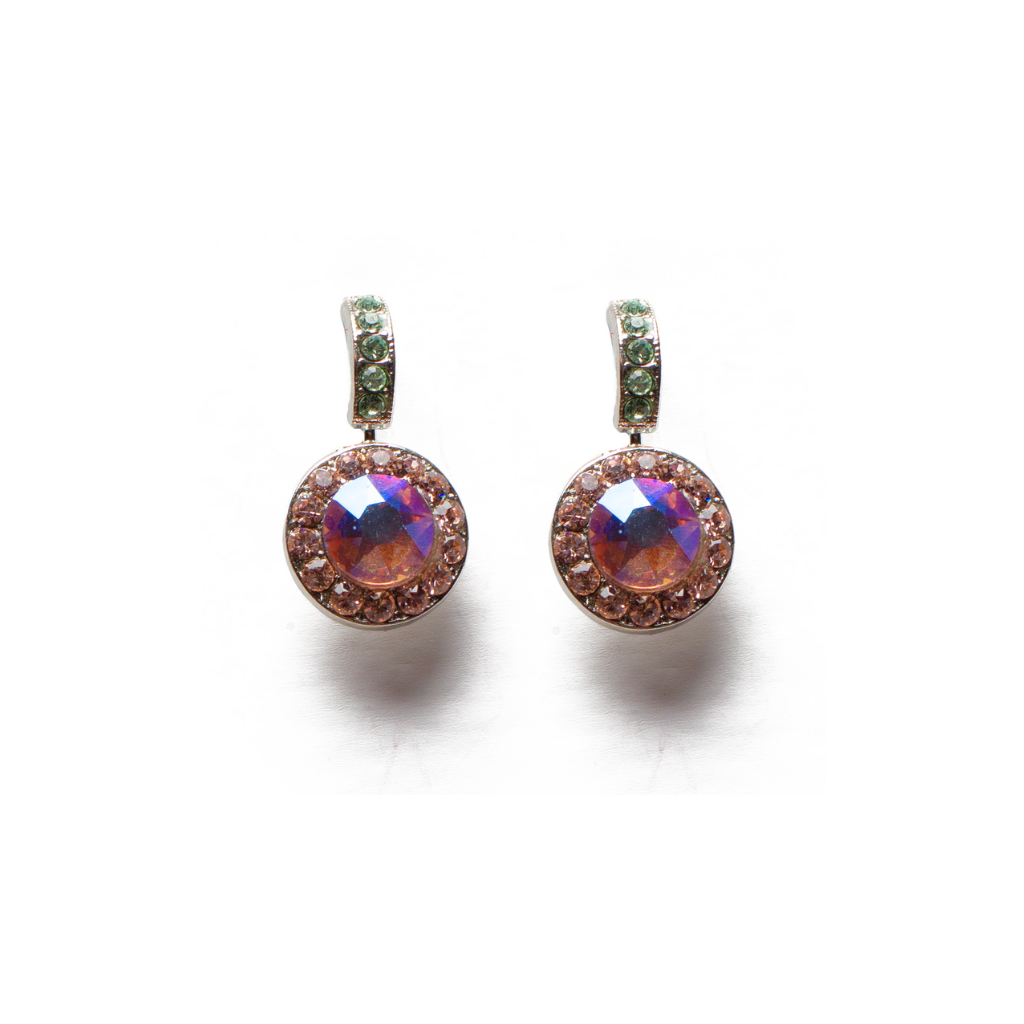 Mariana Halo Earrings With Embellished Bale in Parasol on Rhodium Secondary image